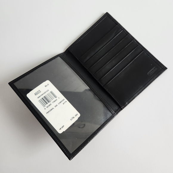 Coach Vintage Unisex SLG Personal Document Carrier, 90s Black Leather NWT - Picture 5 of 11